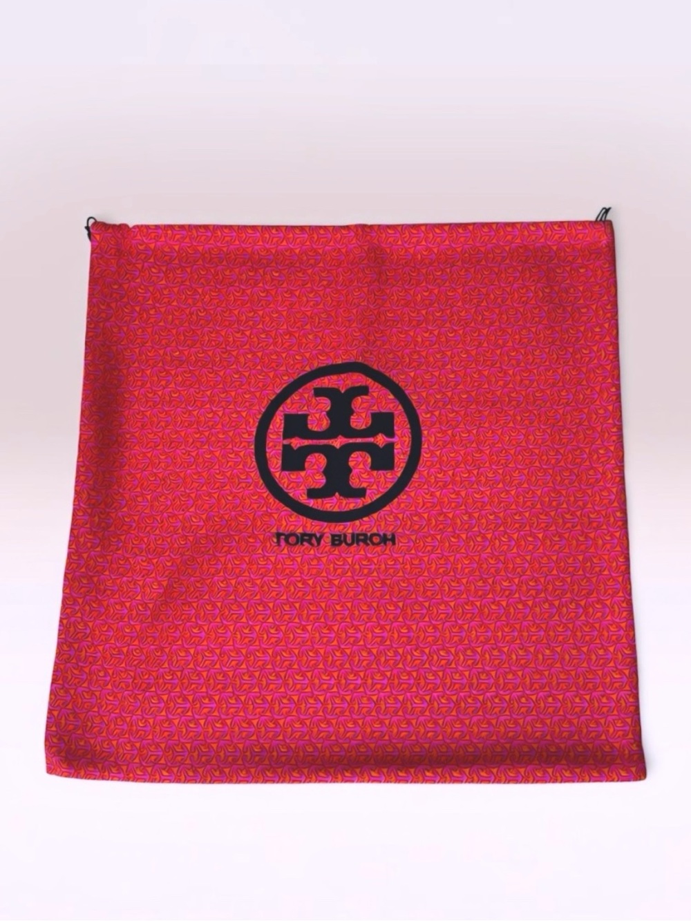 Tory Burch NEW Hot Pink and Orange Logo Drawstring Dust Bag Sleeper XL 21”x21”